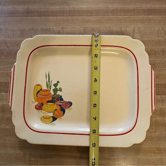 Vintage Homer Laughlin "Mexicana" Red Band Serving Tray / Plate - Picture 8 of 9